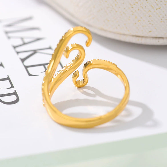 Wholesale Jewelry Octopus Foot Ring Copper 18K Gold Plated Electroplated Unisex