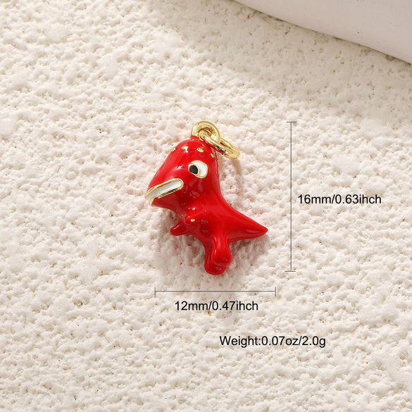 Wholesale Jewelry Oil Dripping Animals Copper Goldplated Pendant Necklace And Bracelet Accessories