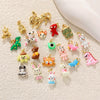 Wholesale Jewelry Oil Dripping Animals Copper Goldplated Pendant Necklace And Bracelet Accessories