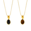 Wholesale Jewelry Oval Tiger's Eye Stone 316L Stainless Steel 316L Stainless Steel Pvd Plated Electroplated Geometric Light Luxury Long Necklace