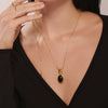 Wholesale Jewelry Oval Tiger's Eye Stone 316L Stainless Steel 316L Stainless Steel Pvd Plated Electroplated Geometric Light Luxury Long Necklace