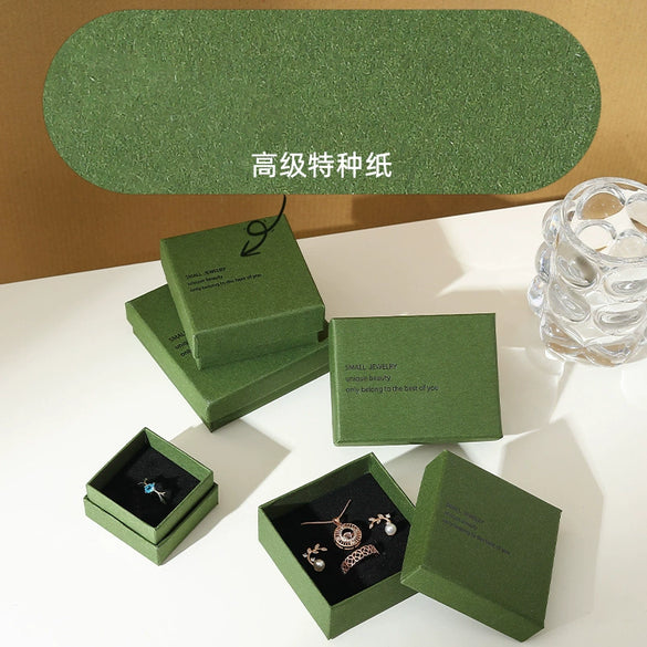 Wholesale Jewelry Packaging Box Kapok Green Heaven And Earth Cover Box Paper Cardboard Material