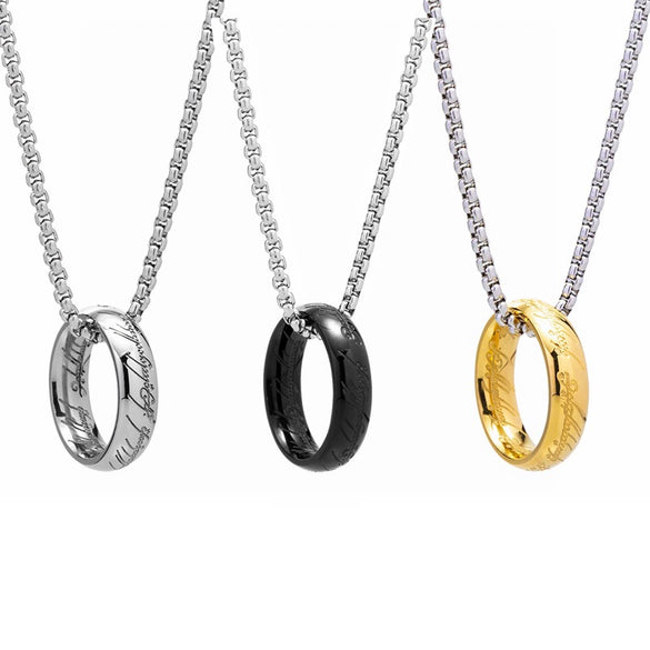 Wholesale Jewelry Pearl Chain Titanium Steel Pendant Necklace With Letters Numbers Text Electroplated For Men