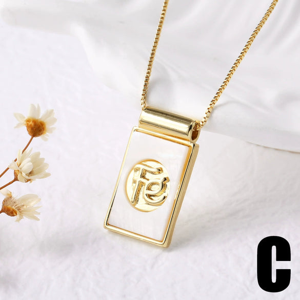 Wholesale Jewelry Pearl Cross Heart Copper Geometric Box Chain Necklace With Electroplating