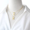 Wholesale Jewelry Pearl Cross Heart Copper Geometric Box Chain Necklace With Electroplating