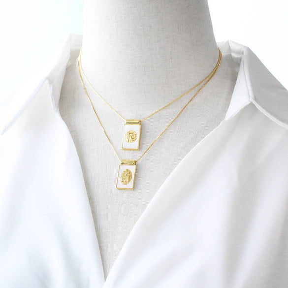 Wholesale Jewelry Pearl Cross Heart Copper Geometric Box Chain Necklace With Electroplating
