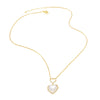 Wholesale Jewelry Pearl Love Heart Water Drop Copper Gold Plated Clavicle Chain Necklace Unisex Minimalist Style