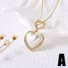 Wholesale Jewelry Pearl Love Heart Water Drop Copper Gold Plated Clavicle Chain Necklace Unisex Minimalist Style