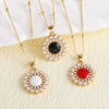 Wholesale Jewelry Pearl Oil Drop Round Geometric Copper Electroplated Necklace Clavicle Chain