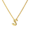 Wholesale Jewelry Pendant Necklace Copper 18K Gold Electroplated 3D Bubble Letter Minimalist Style