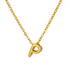 Wholesale Jewelry Pendant Necklace Copper 18K Gold Electroplated 3D Bubble Letter Minimalist Style