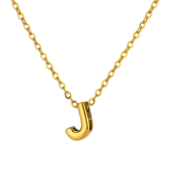 Wholesale Jewelry Pendant Necklace Copper 18K Gold Electroplated 3D Bubble Letter Minimalist Style