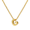 Wholesale Jewelry Pendant Necklace Copper 18K Gold Electroplated 3D Bubble Letter Minimalist Style