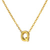Wholesale Jewelry Pendant Necklace Copper 18K Gold Electroplated 3D Bubble Letter Minimalist Style
