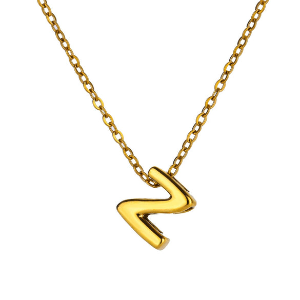 Wholesale Jewelry Pendant Necklace Copper 18K Gold Electroplated 3D Bubble Letter Minimalist Style