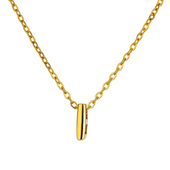 Wholesale Jewelry Pendant Necklace Copper 18K Gold Electroplated 3D Bubble Letter Minimalist Style