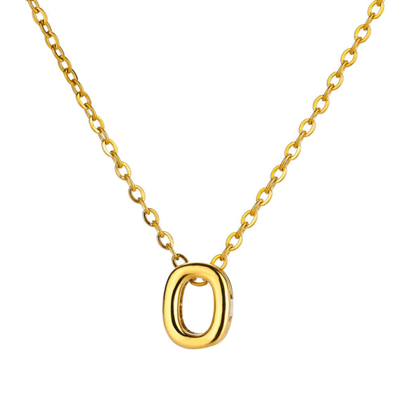 Wholesale Jewelry Pendant Necklace Copper 18K Gold Electroplated 3D Bubble Letter Minimalist Style