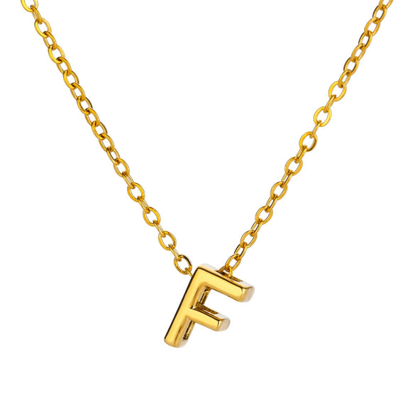 Wholesale Jewelry Pendant Necklace Copper 18K Gold Electroplated 3D Bubble Letter Minimalist Style