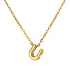 Wholesale Jewelry Pendant Necklace Copper 18K Gold Electroplated 3D Bubble Letter Minimalist Style