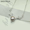 Wholesale Jewelry Pendant 925 Silver Microinlaid Deer And Reindeer Freshwater Pearl Copper Goldplated Colorpreserving