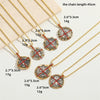 Wholesale Jewelry Personality Geometric Copper Mixed Gemstone Inlay Electroplating Pendant Clavicle Chain
