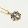 Wholesale Jewelry Personality Geometric Copper Mixed Gemstone Inlay Electroplating Pendant Clavicle Chain