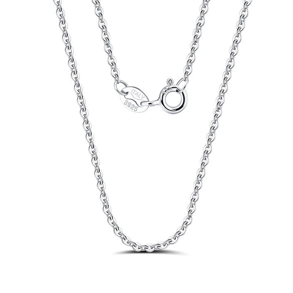 Wholesale Jewelry Plain Geometric 925 Sterling Silver Electroplated Calendered Chain Necklace Unisex