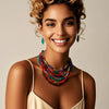 Wholesale Jewelry Plastic Resin Snake Bone Chain Exaggerated Multilayer Twocolorful Beads Necklace Clavicle Chain