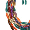 Wholesale Jewelry Plastic Resin Snake Bone Chain Exaggerated Multilayer Twocolorful Beads Necklace Clavicle Chain