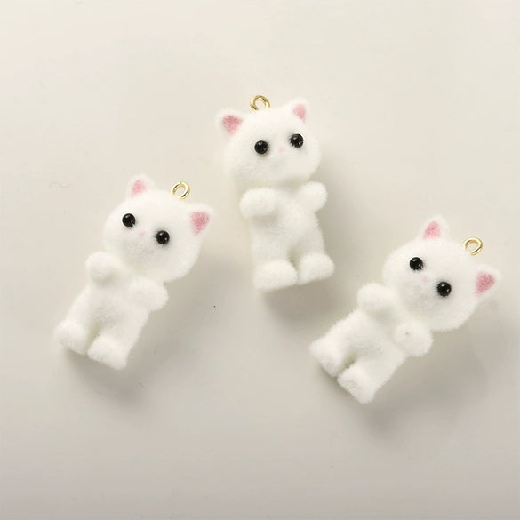 Wholesale Jewelry Plush Bear Resin Pendant Handmade Accessories Spray Velvet