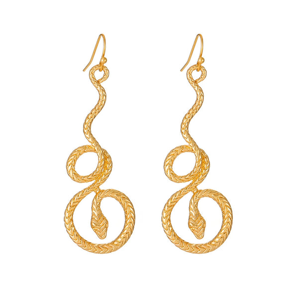 Wholesale Jewelry Punk Style Alloy Snake Earrings With Electroplating