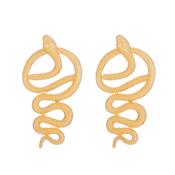 Wholesale Jewelry Punk Style Alloy Snake Earrings With Electroplating