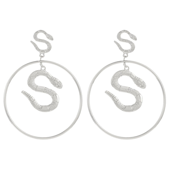 Wholesale Jewelry Punk Style Alloy Snake Earrings With Electroplating