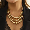 Wholesale Jewelry Punk Style Geometric Ccb Bead Ball Chain Clavicle Necklace For Women