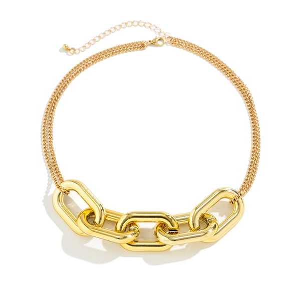 Wholesale Jewelry Punk Style Geometric Iron Chain And Ccb Necklace
