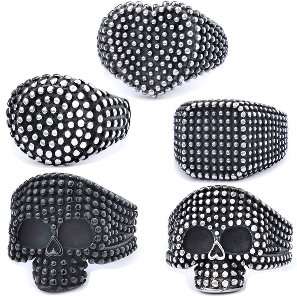 Wholesale Jewelry Punk Style Skull Stainless Steel Apply Oil