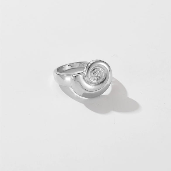 Wholesale Jewelry Punk Style Snail Design Copper Ring With Platinum And 18K Gold Electroplating For Women