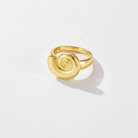 Wholesale Jewelry Punk Style Snail Design Copper Ring With Platinum And 18K Gold Electroplating For Women