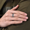 Wholesale Jewelry Punk Style Stainless Steel Skull Hand Geometric Dripping Oil Ornaments Ring