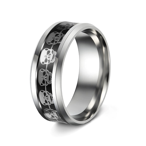 Wholesale Jewelry Punk Style Stainless Steel Skull Hand Geometric Dripping Oil Ornaments Ring