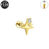 Wholesale Jewelry Pure Titanium Copper Stainless Steel Geometric Electroplated Unisex Star Earrings And Lip Nails Piercing Jewelry