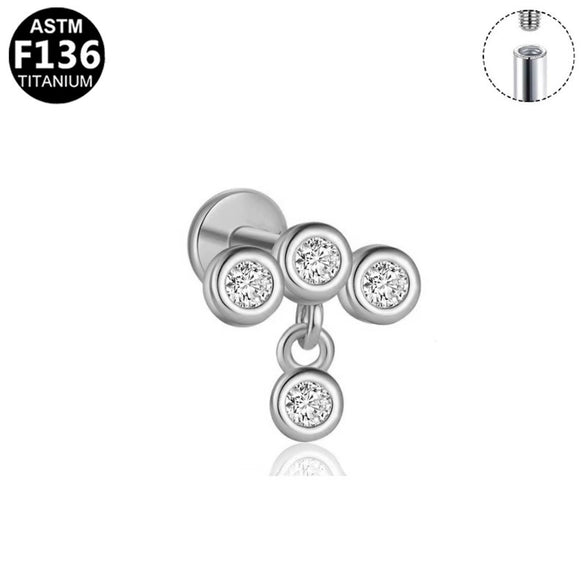 Wholesale Jewelry Pure Titanium Copper Stainless Steel Geometric Electroplated Unisex Star Earrings And Lip Nails Piercing Jewelry