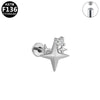 Wholesale Jewelry Pure Titanium Copper Stainless Steel Geometric Electroplated Unisex Star Earrings And Lip Nails Piercing Jewelry