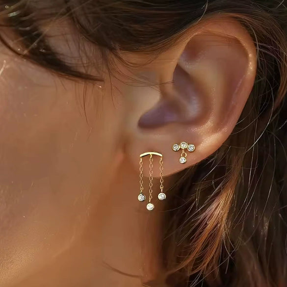 Wholesale Jewelry Pure Titanium Copper Stainless Steel Geometric Electroplated Unisex Star Earrings And Lip Nails Piercing Jewelry