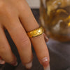 Wholesale Jewelry Queen Modern Style Simple Style Solid Color Titanium Steel 18K Gold Plated Plating Rings