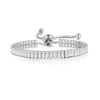 Wholesale Jewelry Rectangular Zircon Copper Bracelet With Wave Pattern And Glass Treatment