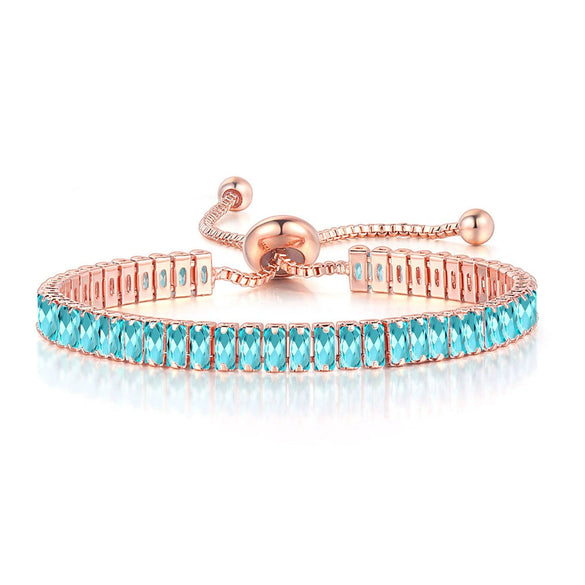 Wholesale Jewelry Rectangular Zircon Copper Bracelet With Wave Pattern And Glass Treatment