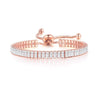 Wholesale Jewelry Rectangular Zircon Copper Bracelet With Wave Pattern And Glass Treatment
