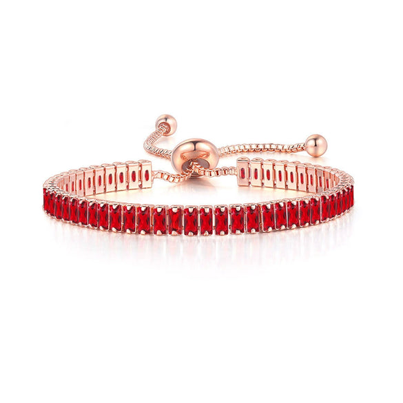 Wholesale Jewelry Rectangular Zircon Copper Bracelet With Wave Pattern And Glass Treatment