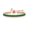 Wholesale Jewelry Rectangular Zircon Copper Bracelet With Wave Pattern And Glass Treatment